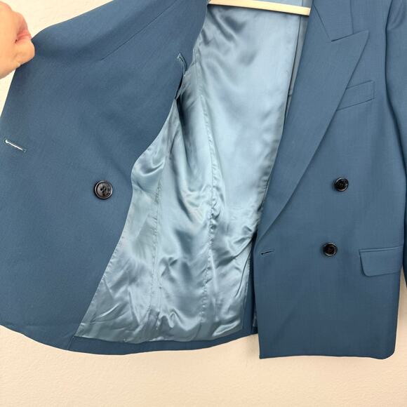 Acne Studios Womens Notched Lapel Blazer Size 34/ XS Wool Blend Office Blue - Picture 4 of 11
